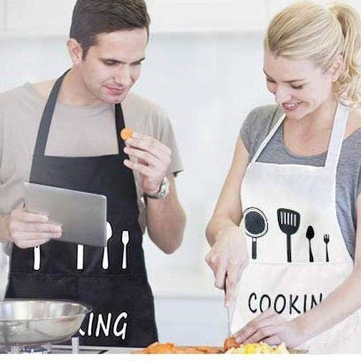 Kitchen apron waterproof oil-proof apron for woman adjustable home cooking bib with pocket hand-wiping clean tool accessory