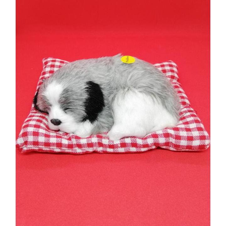 Sleeping Dog Toy Gray Color