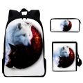 3D Animal Lion Wolf Backpack Boys Girls Waterproof Casual Backpack Streetwear Teenagers Laptop Backpack Bags.