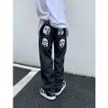 Spoof Portrait Print Denim Pants Mens High Street Funny Loose Straight-leg Pants Streetwear Casual Jeans y2k Trousers Men.