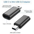 10Pcs USB C to Mini USB 2.0 Adapter Type C Female to Mini USB Male Convert Adapter for GoPro MP3 Players Dash Cam.