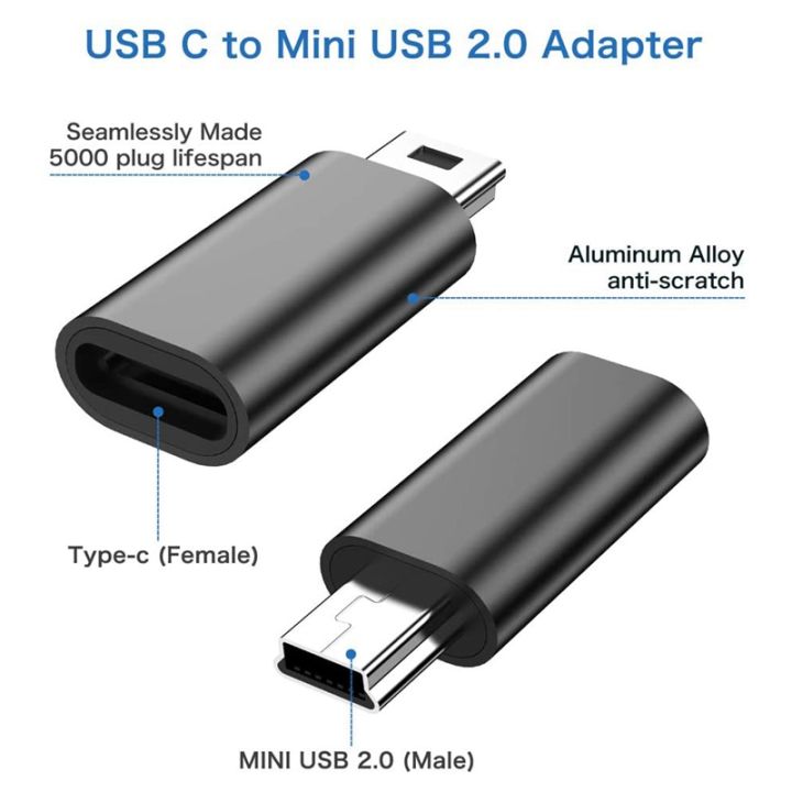 10Pcs%20USB%20C%20to%20Mini%20USB%202.0%20Adapter%20Type%20C%20Female%20to%20Mini%20USB%20Male%20Convert%20Adapter%20for%20GoPro%20MP3%20Players%20Dash%20Cam%20-%20Image%204
