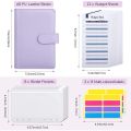 A6 PU Leather Budget Binder,with 8 A6 Binder Bags,12 Papers,6 Ring Binder Budget Envelope System, with Label Stickers D.