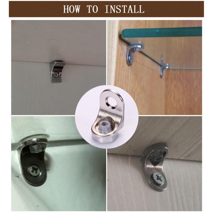 10Pcs Glass Shelf Brackets Suction Support Studs Pegs 5mm Shelves Fixed Cabinet Cupboard Glass Bracket Supporter Hold