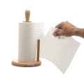 Wooden Paper Towel Holder Natural Wood Countertop Vertical Tissue Holder Rack Kitchen Paper Hanger Rack Countertop Wooden Paper Roll Holder for Kitchen Bedroom Living Room Home Decoration.