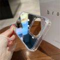 Luxury Plating Make Up Mirror Phone Case For iPhone 11 12 13 14 15 Pro Max Mini XR X XS 8 7Plus SE Hard Acrylic Shockproof Cover.