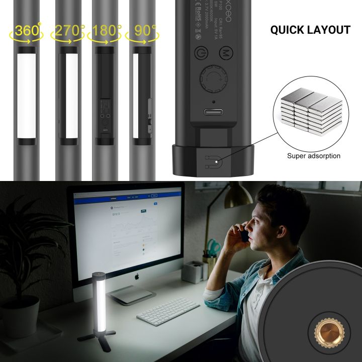 New-%20LUXCeO%20P100%20RGB%20Photo%20Video%20Light%20Stick%20Handheld%20Fill%20Light%20with%20Remote%20Control%20&%20Grid%20Softbox%20-%20Image%204