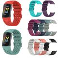 Solid Color Breathable Sports Silicone Watch Band For Fitbit Charge 6.