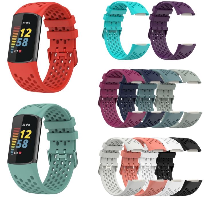 Solid%20Color%20Breathable%20Sports%20Silicone%20Watch%20Band%20For%20Fitbit%20Charge%206%20-%20Image%206
