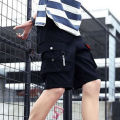 1pc Summer Men Cargo Pants Japanese Style Trendy Casual Daily Shorts Loose Men High Waist Elastic Thin Half Length Cargo Shorts.
