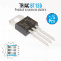 BT136 4A 600V TRIAC Through Hole 3 pin TRIAC 600V Gate Trigger 1.5V 600V 1PCS / 5PCS.
