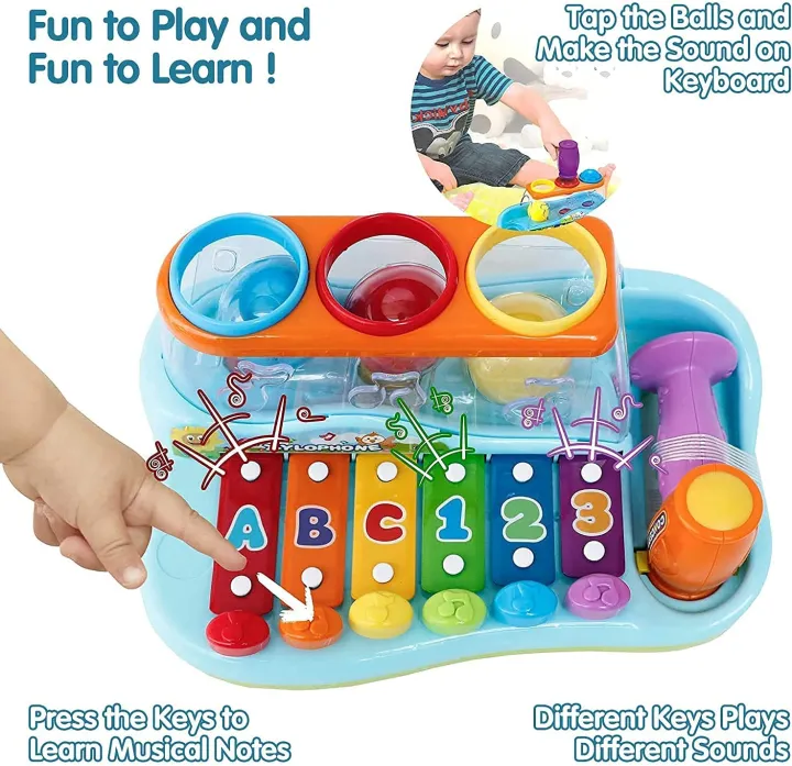 HOLA%20Three%20color%20ball%20wisdom%20Xylophone%20,Hammering%20Pounding%20Toys%20Educational%20Ball%20Pound%20and%20Tap%20Bench%20Toy%20Xylophone%20-%20Image%204