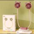 Neck Hanging Portable Fan 2 Speeds Adjustment USB Charging For Outdoor Activity  Traveling. 