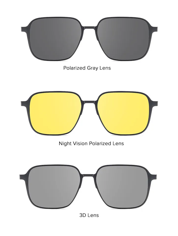 Pure Magnetic Clip on Glasses Frame Men Myopia Optical