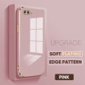 Jizetin (Free Lanyard) for OPPO A3S / A12E / Realme C1 Luxury 6D Plating Soft Casing Silicone Square Frame Phone Case Shiny Bling Back Cover.