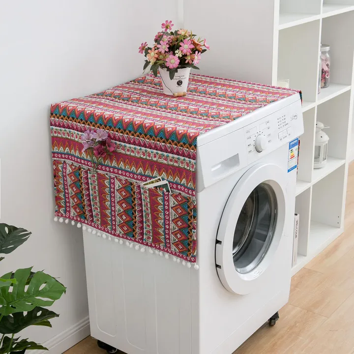 %E3%80%90linfang%20store%E3%80%91Geometric%20Refrigerator%20Cloth%20Single%20Door%20Refrigerator%20Dust%20Cover%20Double%20Towel%20Washing%20Machine%20Cover%20-%20Image%202