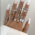 22Pcs/Set Butterfly Opening Rings Set Accessories for Women Girl New 2025. 