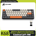 Attack Shark x ZIYOULANG K68 Wireless Mechanical Keyboard, 68 Keys Layout, BT 5.0/2.4G, 2-in-1 USB-C Receiver, Hot Swappable. 