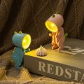 LED Night Light Mini Folding Desk Lamp Cute Pet Lights Dog Deer Dinosaur Flower Portable Night Light Student Living Room Decor. 