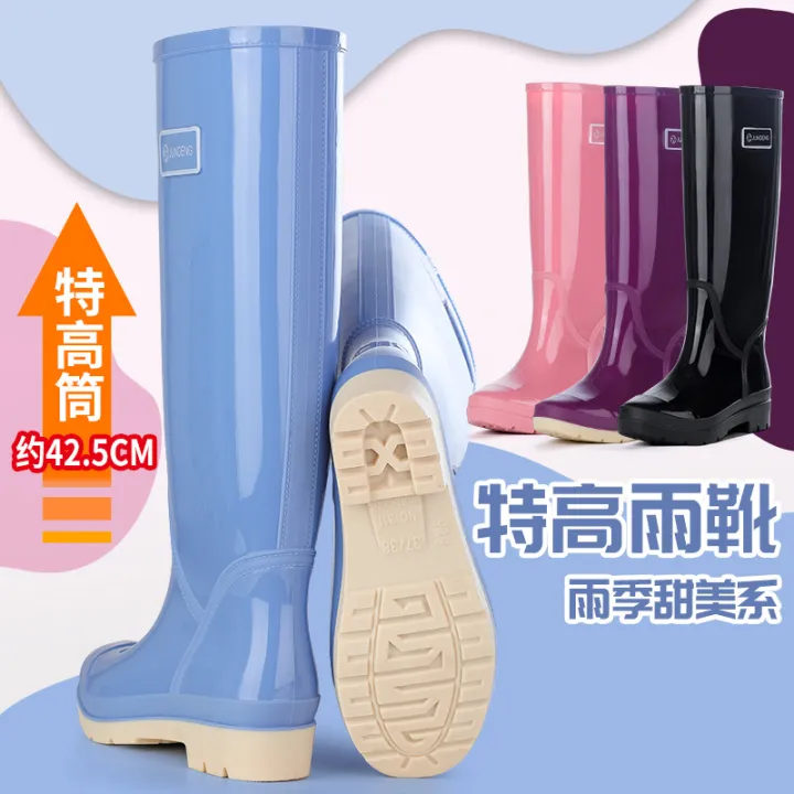 Extra-high%2042cm%20women's%20rain%20boots,%20thickened%20anti-slip,%20rainy%20day%20travel%20women's%20rain%20boots,%20canteen%20cleaning,%20waterproof%20fashion%20rubber%20shoes%20-%20Image%202