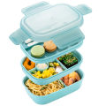 Qiunery Student Bento Lunch Box With Cutlery 1900ml Large Capacity Microwave Freezer Dishwasher Safe Leak-Proof Food Box.