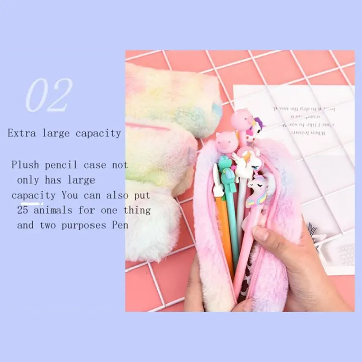 Fluffy%20Soft%20Rainbow%20Pencil%20Case%20Cute%20Novelty%20Gradient%20Faux%20Fur%20Pen%20Pouch%20Stationery%20Creative%20Plush%20Holder%20Pouch%20Simple%20Storage%20Bag%20-%20Image%208