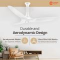 Orient Electric Aeroquiet Premium BLDC Ceiling Fan 1200MM / 48" | 100% Copper Motor | High Air Delivery | Decorative Fan (White).