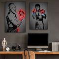 Neon Boxing Gloves,Mike Tyson and Muhammad Ali Posters Neon Effect Canvas Prints Painting Sports Mural Bar Club Wall Art Decor. 