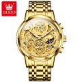 OLE_VS Top Brand 9947 Sport Quartz Watch Gift Stainless Steel Watchband Round-dial Chronograph Calendar Watch Stainless Steel Watch For Men - watch.