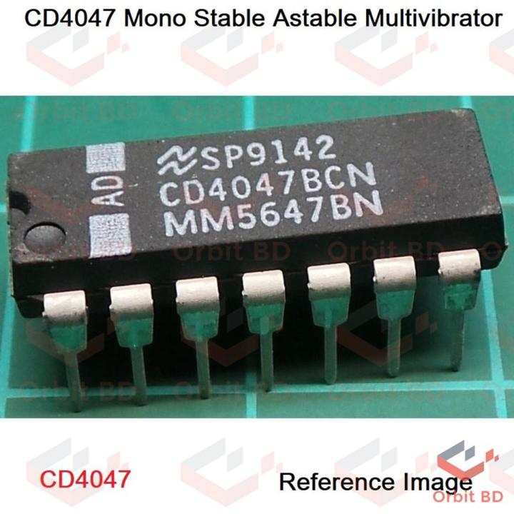 2Pcs-CD4047BE CD4047 CD-4047 4047 DIP-14 Pin Package CMOS Mono-Stable Multi-Vibrators Logic Multiple Frequency Oscillator IC Breadboard Friendly IC Electrical Circuitry & Parts