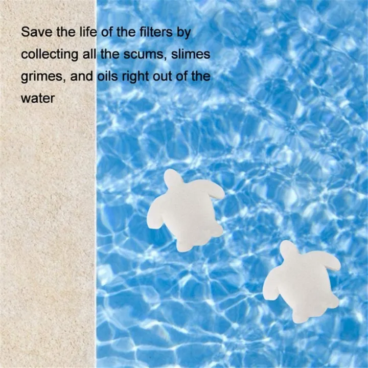 50Pcs%20White%20Floating%20Spa%20Sponge%20Turtle%20Oil%20Absorbing%20Hot%20Tub%20Skimmer%20Scum%20Absorber%20Cleaners%20for%20Swimming%20Pool%20-%20Image%207