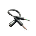 3.5mm AUX Audio Mic Splitter Cable Earphone Headphone Adapter. 