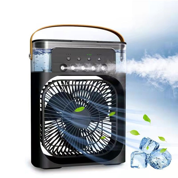 Portable Air Cooler Fan 3 in 1 Mini Portable Fan Humidifier with 7 Colors LED - 600ml Water Tank Mini AC Fan