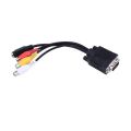 VGA SVGA TO S-Video 3 RCA Composite AV TV Out Converter Adapter Cable PC Cord-black. 
