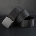 Fashion Men's Belt No Metal Plastic Buckle Canvas Outdoor Belts Casual Jeans Belt Breathable Wear-resistant Belt. 