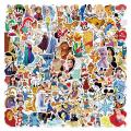 100PCS Disney Cartoon Elsa Anna Stickers Disney Princess series DIY Stickers Graffiti Travel Luggage Guitar Skateboard Cool Waterproof Sticker for Kid Toys. 