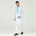 Semi Fit Embro Panjabi -  sky blue. 