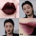 European and American style brown dark dark lipstick vampire aunt red dark purple chocolate brown matte lipstick long-lasting. 