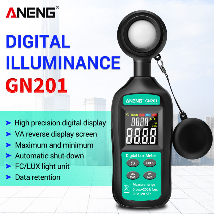 Luxmètre Testoon Mesureur Lumière Lux Luxmètre MT-30 Haute Précision ±4% - 0.1-200000 Lux - Écran LCD - Auto-off Bright Indirect Datacolor Lightcolor Meter