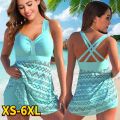 2022 Hollow Out Splicing Bikini Swimsuit Women Two Pieces Swimwear Brazilian Tankini Set Female Beachwear Bathing Suit 6XL. 