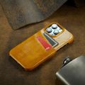 New Applicable iPhone15 Phone Case Apple 11Pro Leather Case Oil Wax Pattern Card Back Cover 12MAX Protective Shell.