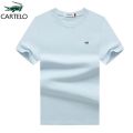 CARTELO Brand Clothing Men's T-Shirts Summer New Short Sleeve Authentic Embroidered Cotton Round Neck Casual Bottoming Shirt.