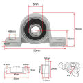 BRADOO- 4Pcs KP08 Pillow Block Mounted Ball Bearing (Diameter 8mm Bore) Zinc Alloy Pillow Block Bearing.