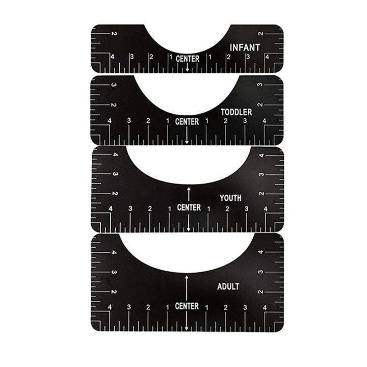 4 Pcs T-Shirt Alignment Guide Ruler T-Shirt Alignment Tool for Center Design