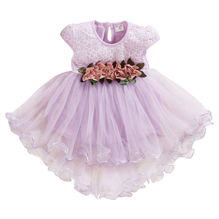 Toddler%20Baby%20Kids%20Girls%20Flowers%20Floral%20Tulle%20Ruched%20Princess%20Dresses%20Clothes%20-%20Image%203