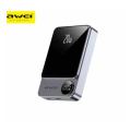 AWEI P39K 15W Wireless Magnetic 10000mAh Power Bank 22.5W 5A PD 20W Super Fast Charging with Digital Display.