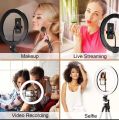 10inch Ring Light Tripod Stand Studio Set for YouTube/Facebook Live Video/Tiktok Video - 7 Feet Long 200 Cm.