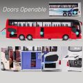 1/50 SETRA Luxury Coach Bus Toy Car Diecast Miniature Model Pull Back Sound Light Educational Collection Gift For Boy Children Superman.