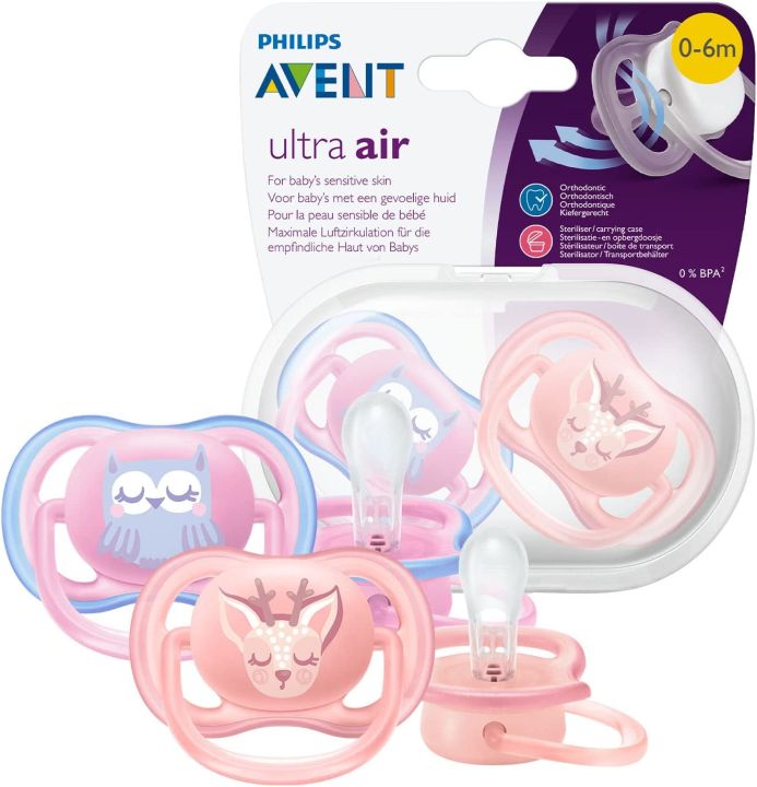 Philips%20Avent%20Ultra%20Air%20Pacifier%202%20Pack%20-%20BPA-Free%20Dummy%20for%20Babies%20From%200-6%20Months%20(model%20SCF085/02)%20-%20Image%202