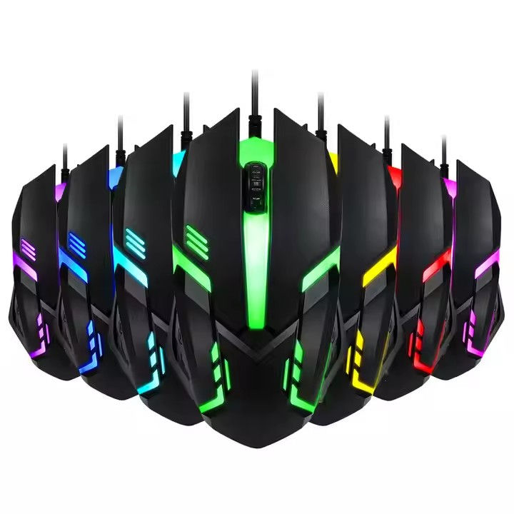 Full Color Mouse 7-Color LED Wired Gaming Mouse – USB Optical Mouse with Colorful ...